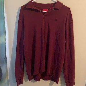IZOD Large Long-Sleeve Maroon Shirt